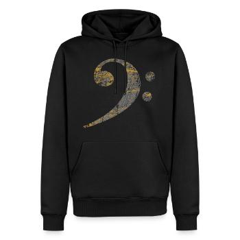 Clé basse, Bass Clef distressed - Sweat à capuche Premium bio Homme - noir - Devant - Nico (187cm)