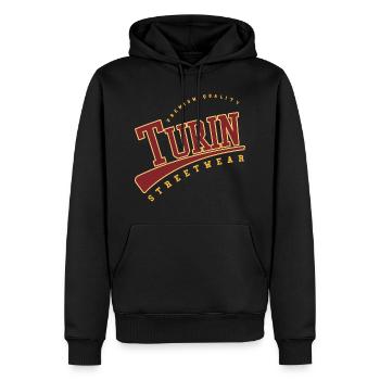 Turin Torino Italien College High School Style - Männer Premium Bio Hoodie - Schwarz - Vorne - Nico (187cm)