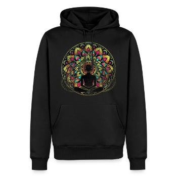 Zen Yoga Mandala Meditation - Männer Premium Bio Hoodie - Schwarz - Vorne - Nico (187cm)