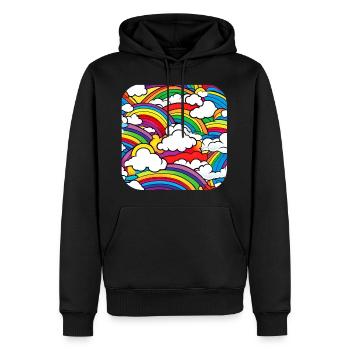 Regenbogen und Wolken - Männer Premium Bio Hoodie - Schwarz - Vorne - Nico (187cm)