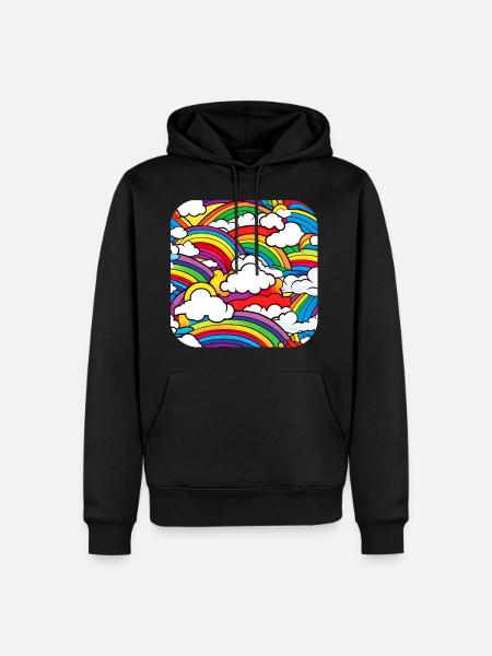 Rainbows and clouds - Men’s Premium Organic Hoodie - black