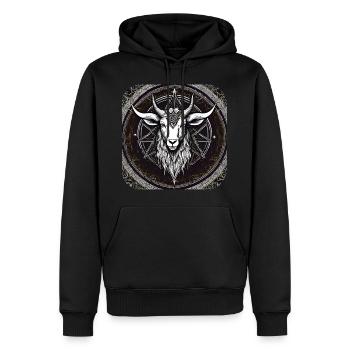 Chèvre gothique - Sweat à capuche Premium bio Homme - noir - Devant - Nico (187cm)