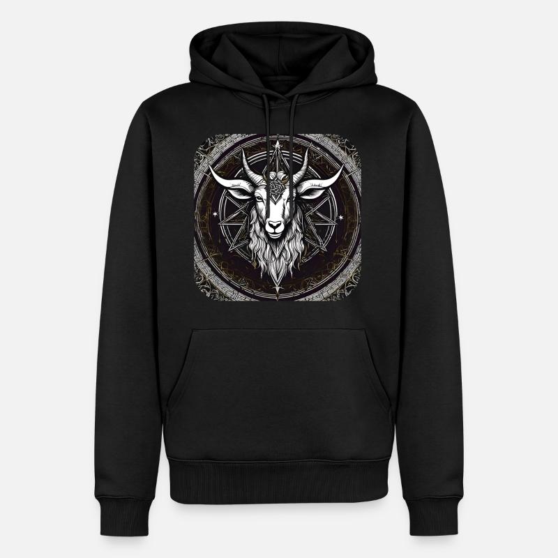 Gothik Ziege - Männer Premium Bio Hoodie - Schwarz