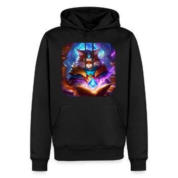 Mystische Fantasy Katze - Männer Premium Bio Hoodie - Schwarz - Vorne - Nico (187cm)