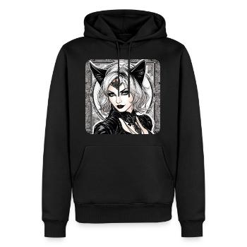 Cooles Gothik Anime Girl - Männer Premium Bio Hoodie - Schwarz - Vorne - Nico (187cm)