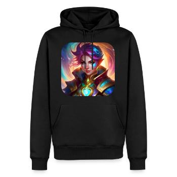 Coole Fantasy Frau - Männer Premium Bio Hoodie - Schwarz - Vorne - Nico (187cm)