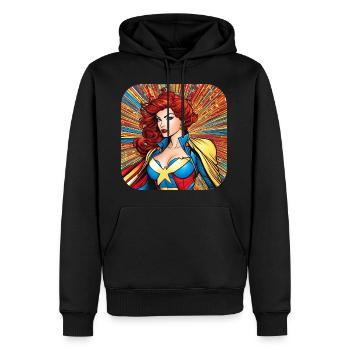 Superheldin - Männer Premium Bio Hoodie - Schwarz - Vorne - Nico (187cm)