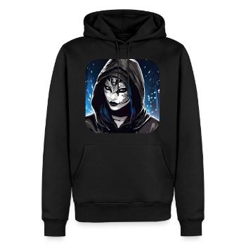 Cooles Cyberpunk Girl - Männer Premium Bio Hoodie - Schwarz - Vorne - Nico (187cm)
