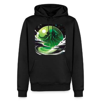 Immortal Cthulhu monster in space - Men’s Premium Organic Hoodie - black - Front - Nico (187cm)