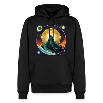 Mystical God in the Universe - Men’s Premium Organic Hoodie - black - Front - Nico (187cm)