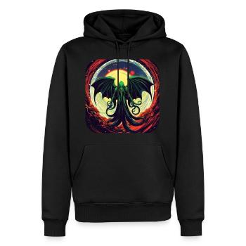 Immortal Cthulhu monster in the universe - Men’s Premium Organic Hoodie - black - Front - Nico (187cm)