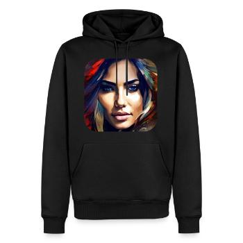 Fille de mode cool - Sweat à capuche Premium bio Homme - noir - Devant - Nico (187cm)