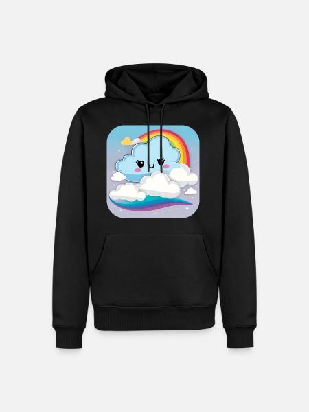 Cute cloud with rainbow - Men’s Premium Organic Hoodie - black