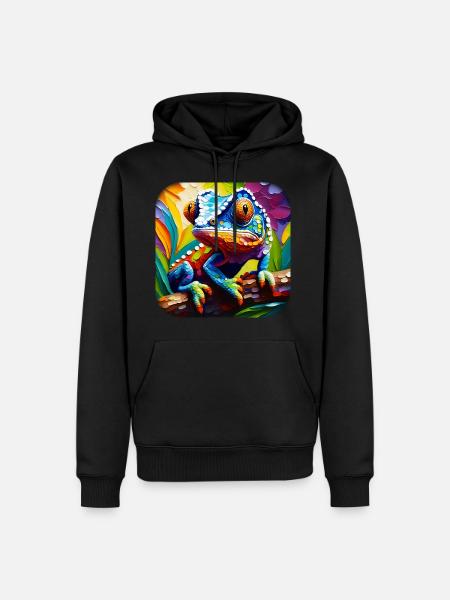 Bunte Echse - Männer Premium Bio Hoodie - Schwarz