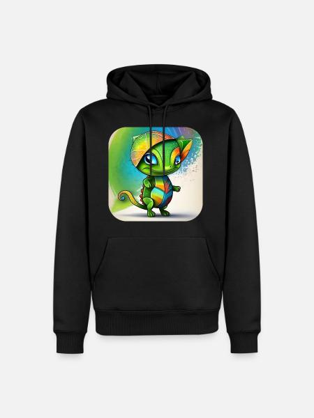 Cute Chameleon - Men’s Premium Organic Hoodie - black