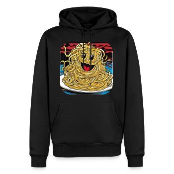 Monstre spaghetti drôle pour Pastafaris - Sweat à capuche Premium bio Homme - noir - Devant - Nico (187cm)