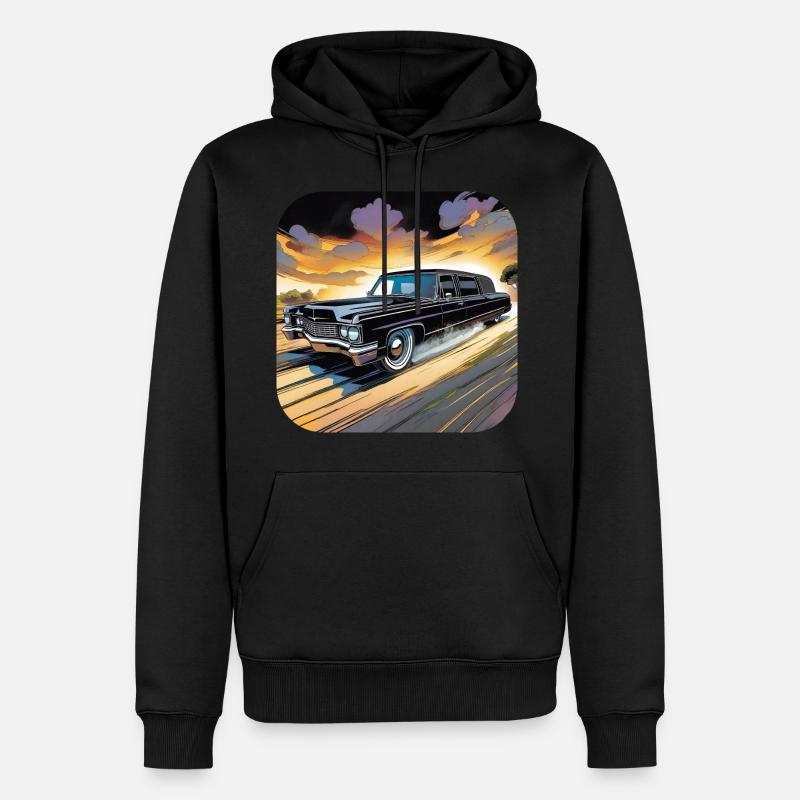 Cooler Oldtimer Leichenwagen - Männer Premium Bio Hoodie - Schwarz