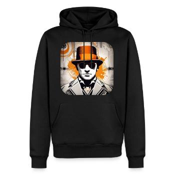 Cooles Steampunk Design - Männer Premium Bio Hoodie - Schwarz - Vorne - Nico (187cm)