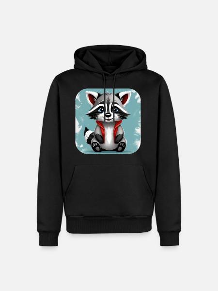 Cute raccoon - Men’s Premium Organic Hoodie - black