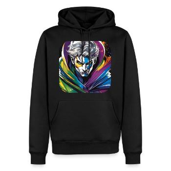 Bunter Superheld - Männer Premium Bio Hoodie - Schwarz - Vorne - Nico (187cm)