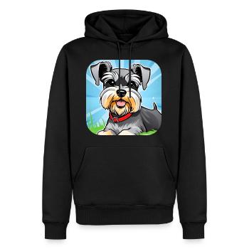 Chien Schnauzer mignon II - Sweat à capuche Premium bio Homme - noir - Devant - Nico (187cm)