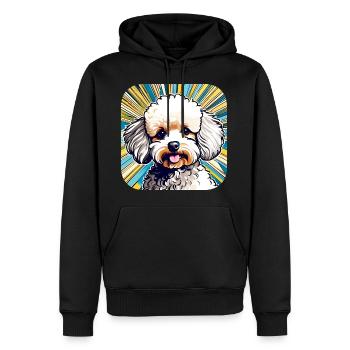 Caniche jouet mignon II - Sweat à capuche Premium bio Homme - noir - Devant - Nico (187cm)