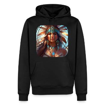 Chaman Fantaisie Mystique - Sweat à capuche Premium bio Homme - noir - Devant - Nico (187cm)