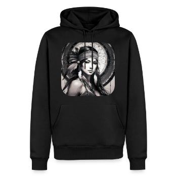 Chaman mystique - Sweat à capuche Premium bio Homme - noir - Devant - Nico (187cm)
