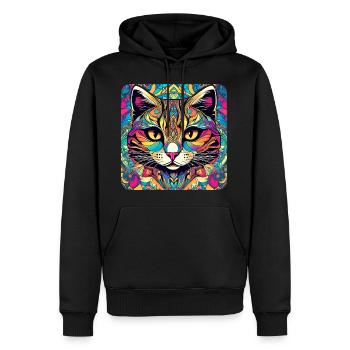 Coole Graffiti Katze - Männer Premium Bio Hoodie - Schwarz - Vorne - Nico (187cm)