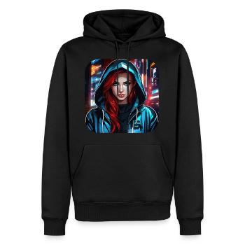 Fille cyberpunk cool II - Sweat à capuche Premium bio Homme - noir - Devant - Nico (187cm)