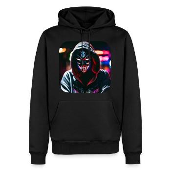 Cooles Cyberpunk Girl III - Männer Premium Bio Hoodie - Schwarz - Vorne - Nico (187cm)