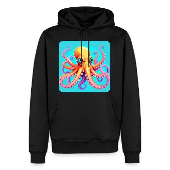 Pieuvre fraîche I - Sweat à capuche Premium bio Homme - noir - Devant - Nico (187cm)