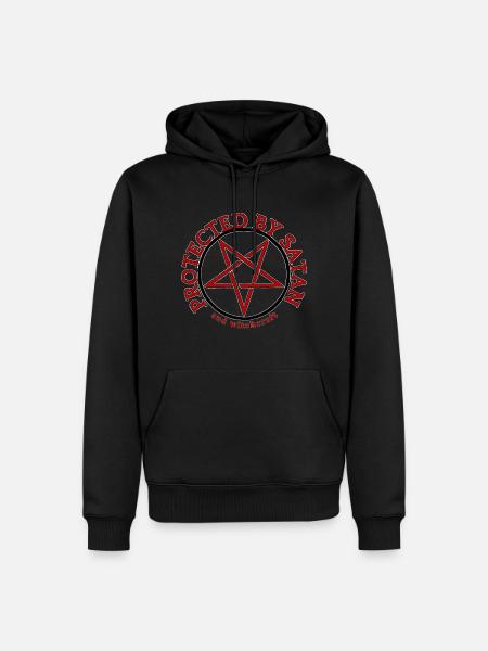 protected by Satan - Men’s Premium Organic Hoodie - black