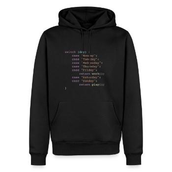 Week in Code - Men’s Premium Organic Hoodie - black - Front - Nico (187cm)
