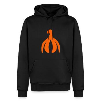 kitzler power orange, nüchtern - Männer Premium Bio Hoodie - Schwarz - Vorne - Nico (187cm)