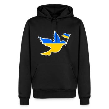 Ukraine - Männer Premium Bio Hoodie - Schwarz - Vorne - Nico (187cm)