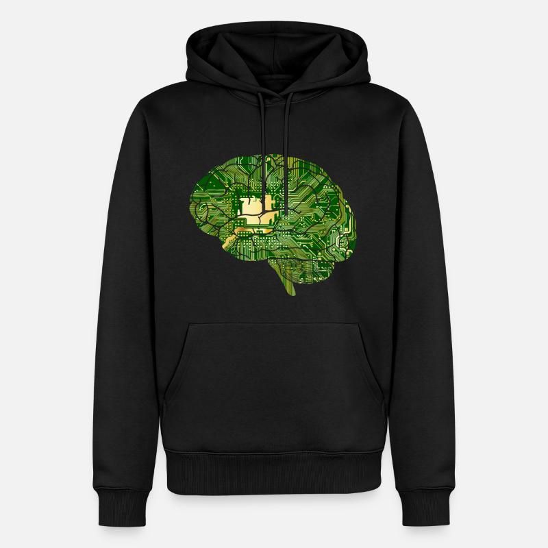 Brain - Computer Board - Artificial Intelligence - Men’s Premium Organic Hoodie - black