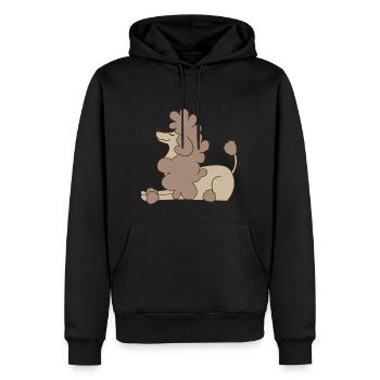 caniche - Sweat à capuche Premium bio Homme - noir - Devant - Nico (187cm)