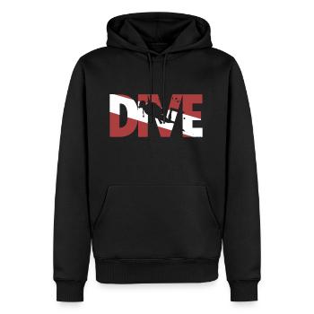 Chemise de plongée sous-marine - Sweat à capuche Premium bio Homme - noir - Devant - Nico (187cm)