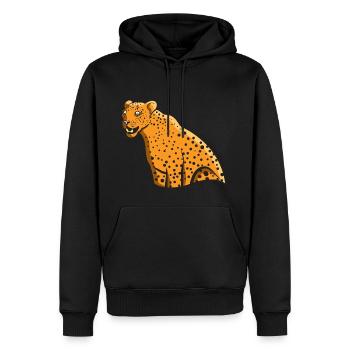 Léopard gros chat chat sauvage idée cadeau faune - Sweat à capuche Premium bio Homme - noir - Devant - Nico (187cm)