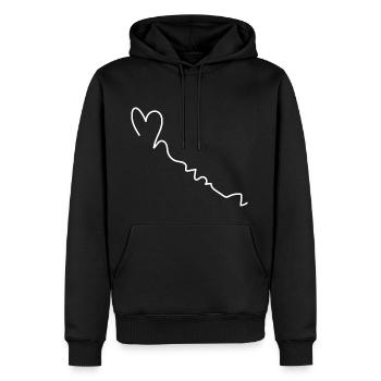 Herz Herzlinie - Männer Premium Bio Hoodie - Schwarz - Vorne - Nico (187cm)