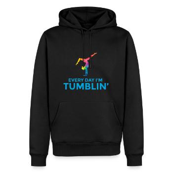 Handstand Turnen Gymnastik Spruch lustig Geschenk - Männer Premium Bio Hoodie - Schwarz - Vorne - Nico (187cm)
