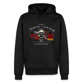 Plongeur ALLEMAND Extrem Diver Plongeur Allemand - Sweat à capuche Premium bio Homme - noir - Devant - Nico (187cm)