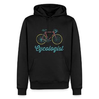 Radsport Cycologist Rennrad Triathlon Geschenk - Männer Premium Bio Hoodie - Schwarz - Vorne - Nico (187cm)