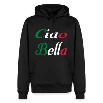 Ciao Bella - Männer Premium Bio Hoodie - Schwarz - Vorne - Nico (187cm)