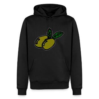 Deux olives - Sweat à capuche Premium bio Homme - noir - Devant - Nico (187cm)