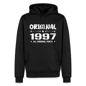 Né en 1997, Cadeau Anniversaire 1997 Original 1997 - Sweat à capuche Premium bio Homme - noir - Devant - Nico (187cm)