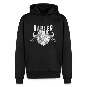 Barber Shop Barbiere Barbier shirt Geschenk Bart - Männer Premium Bio Hoodie - Schwarz - Vorne - Nico (187cm)