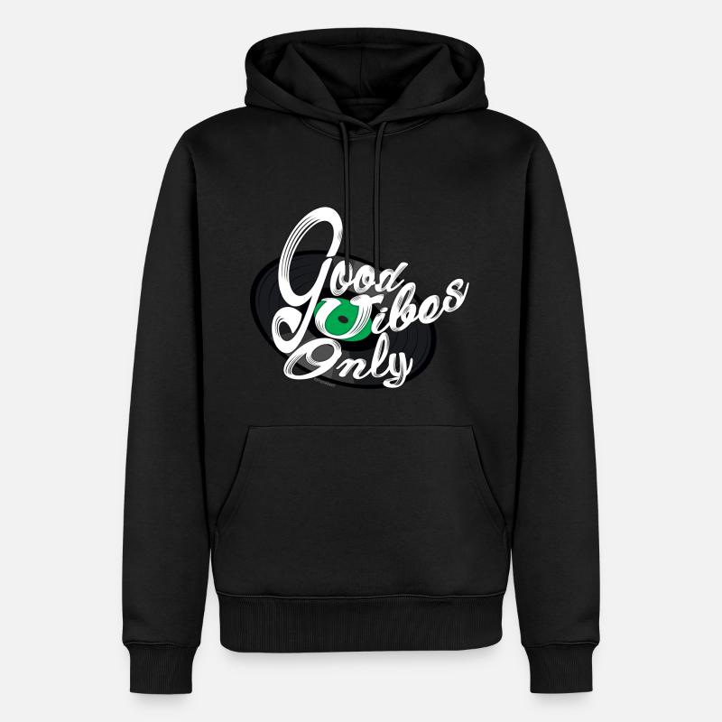 Nur gute Vibes - Männer Premium Bio Hoodie - Schwarz