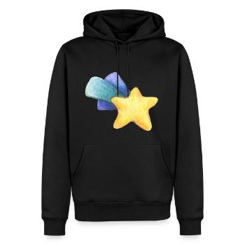 Dessin au crayon coloré - Sweat à capuche Premium bio Homme - noir - Devant - Nico (187cm)